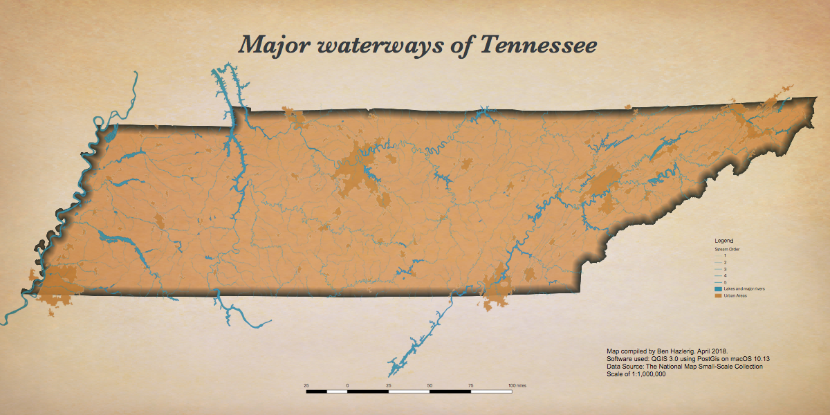 Major waterways of Tennessee